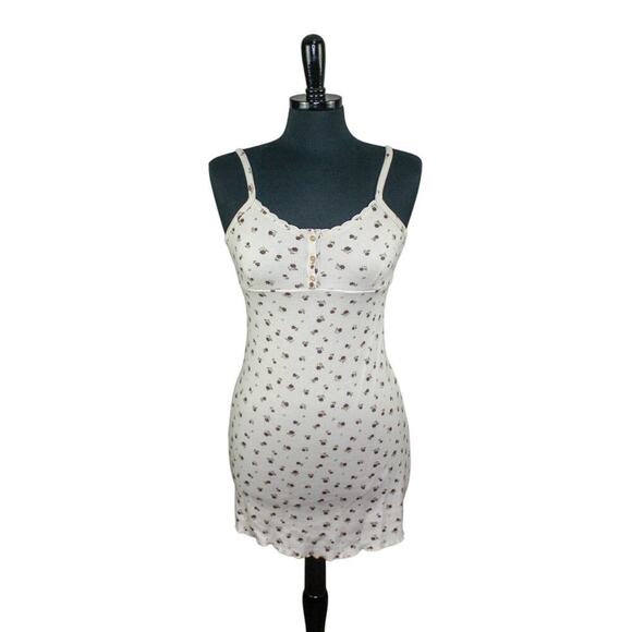 Kirious Los Angeles Mini Dress Floral Babydoll Bodycon Summer Y2K M - Picture 1 of 3